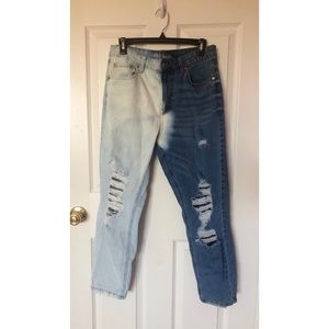 Half-Bleached High Waisted Jeans